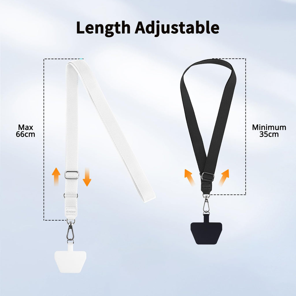 CACOE Phone Lanyard, Black+Gray, 2 Pack