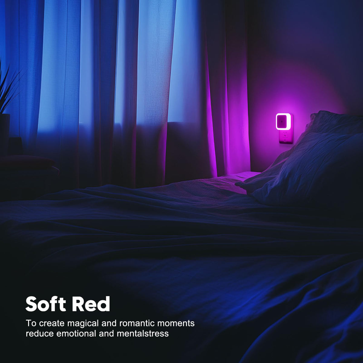 Sujeet Night Light, Night Lights Plug into Wall 8-Pack, Nightlight Plug in Night Light, Dusk to Dawn Night Lamp Led (Red)