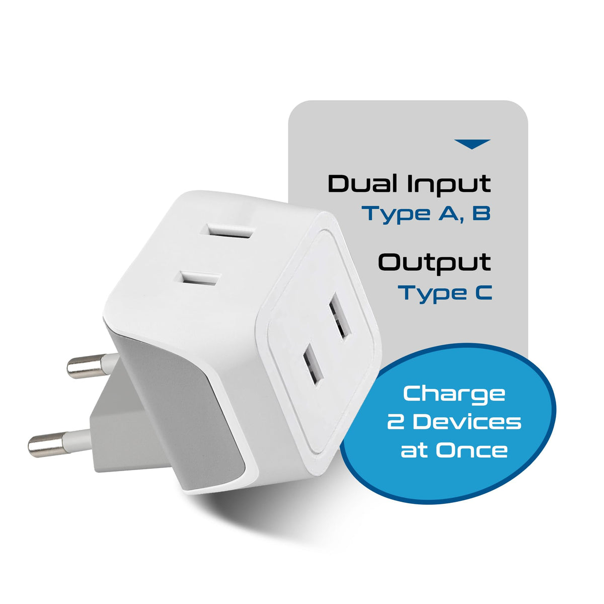 Ceptics 2 in 1 UK Adapters for Travel, Dual USA Input, Grounded, Pack of 3