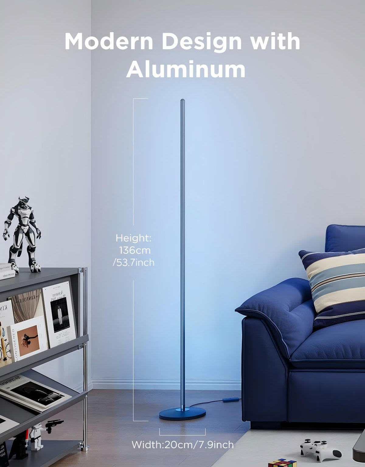 Govee RGBIC Floor Lamp Basic, 1000lm LED Corner Lamp, Champagne