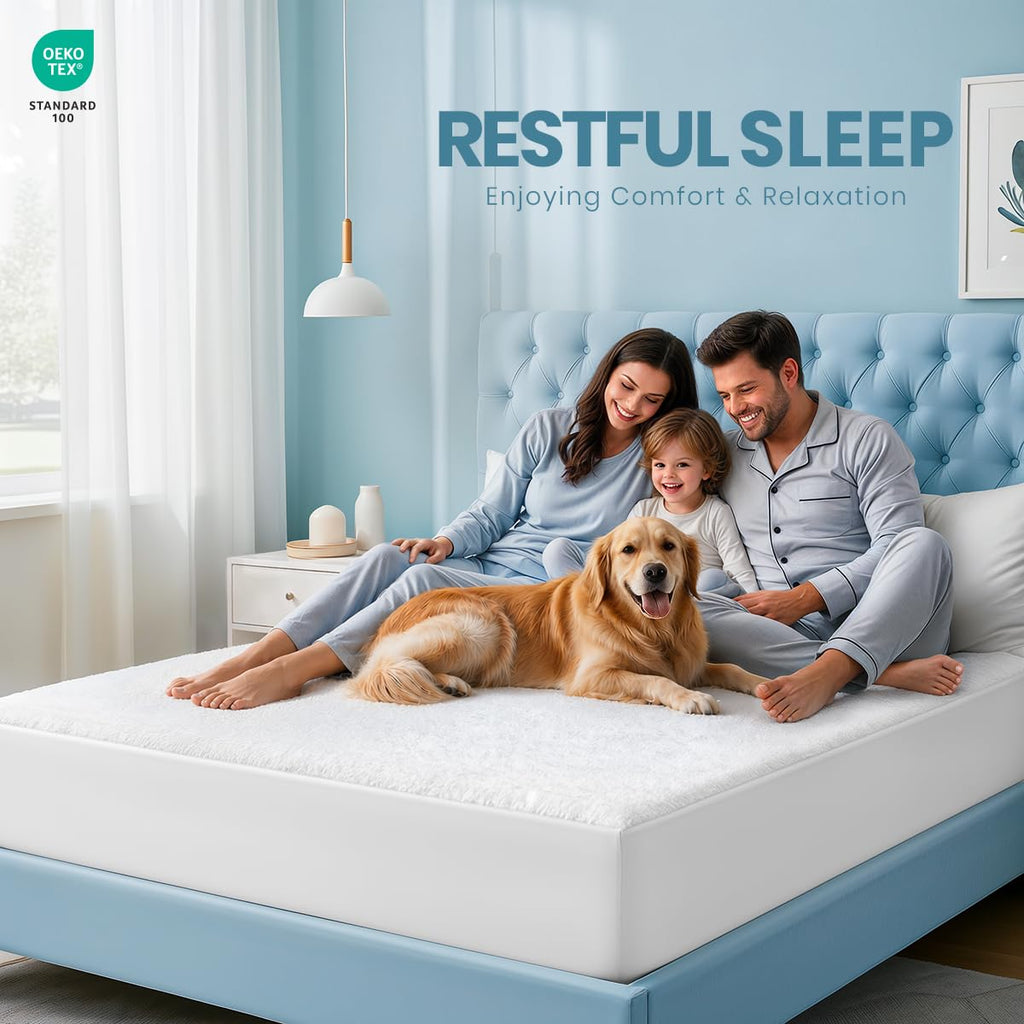Waterproof Twin Size Mattress Protector fits upto 15" deep Mattresses