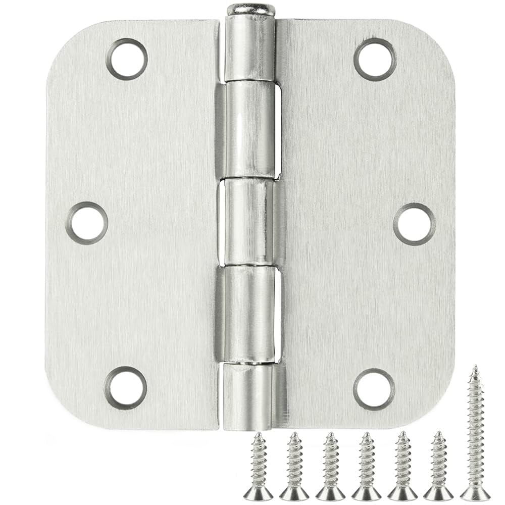 TDCHINGES Rounded Matte Black Door Hinges 3.5 Inch 5/8" Radius Flat 30 Pack