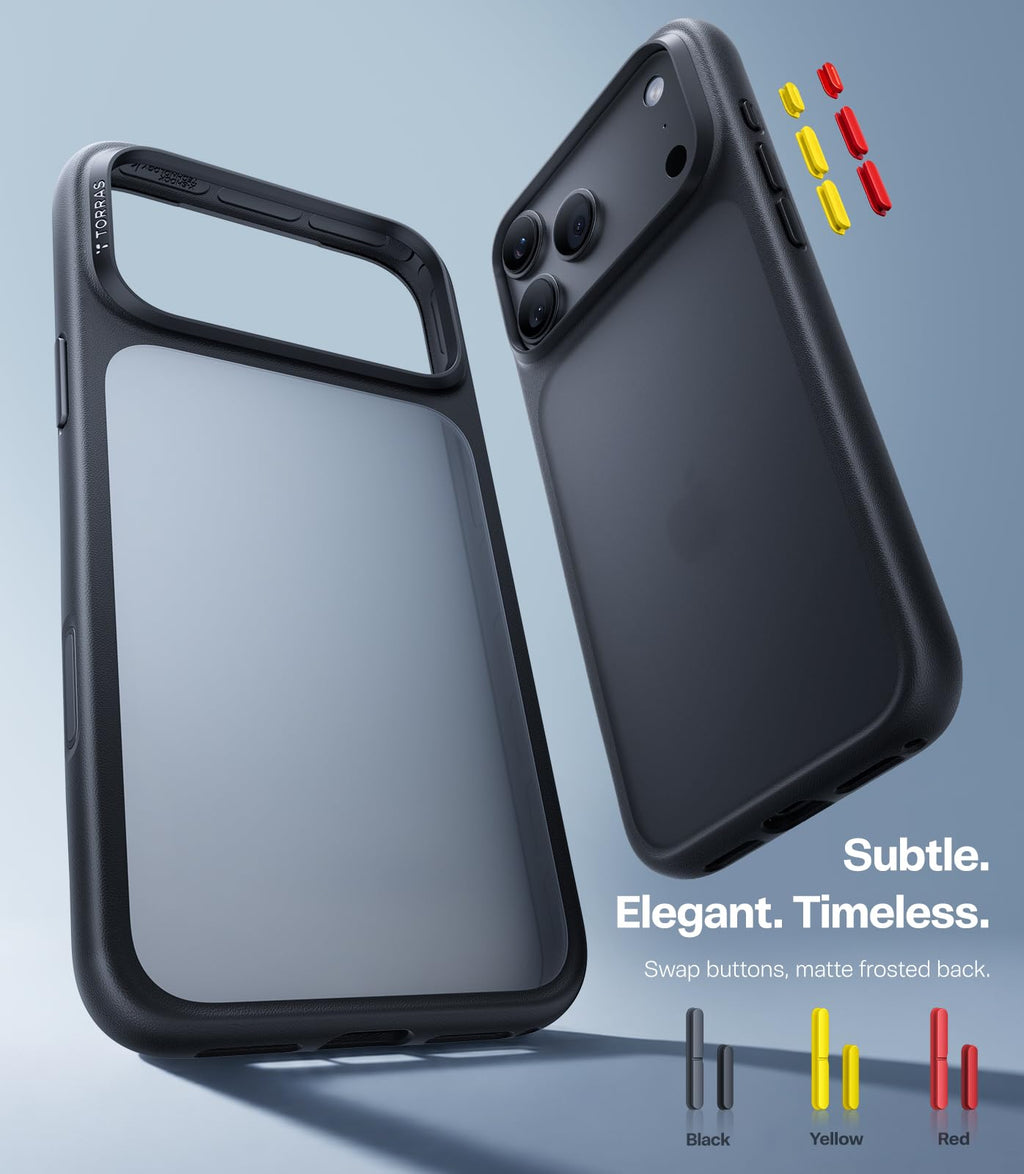 TORRAS Shockproof for iPhone 18 Pro Case Black 2026,4X Mil-Grade Protection