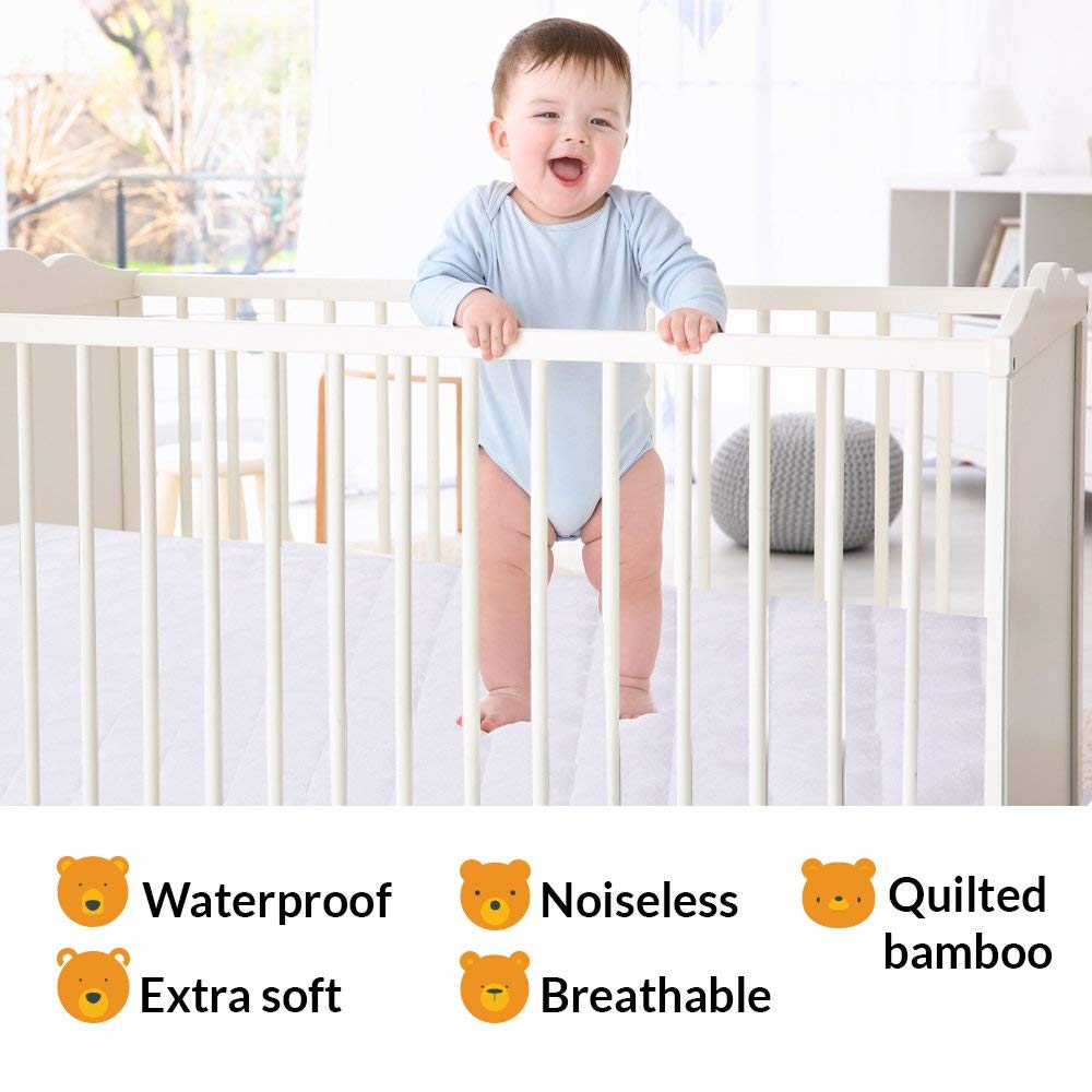 PlushDeluxe Bamboo Waterproof Mattress Protector, King Size, Ultra Soft