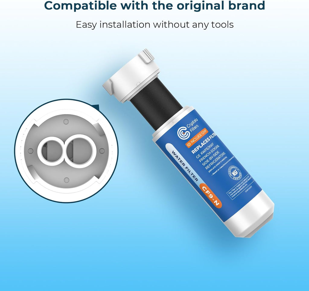 Crystala Filters XWFE (Built-in CHIP) Refrigerator Water Filter 2-Pack