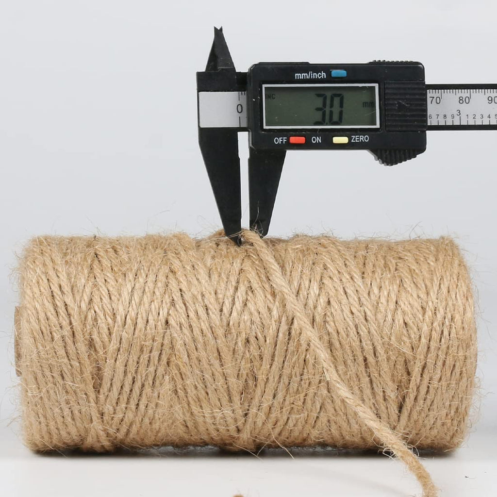 PerkHomy 1100FT Jute Twine String 2mm 3ply Natural Thin Twine for Craft Gardening Gift Wrapping Packing Material Wedding Christmas Decoration Bulk