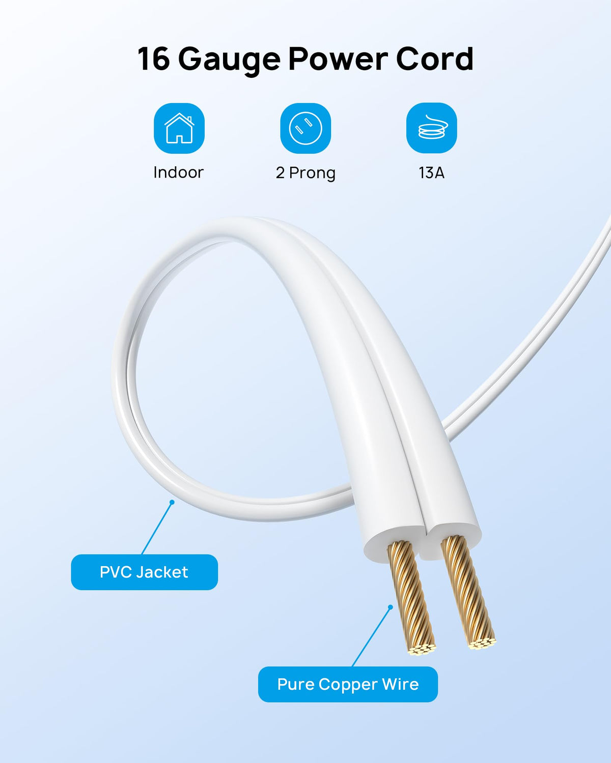 TROND Rightward Flat Plug Extension Cord 6ft for Small Tight Spaces, White
