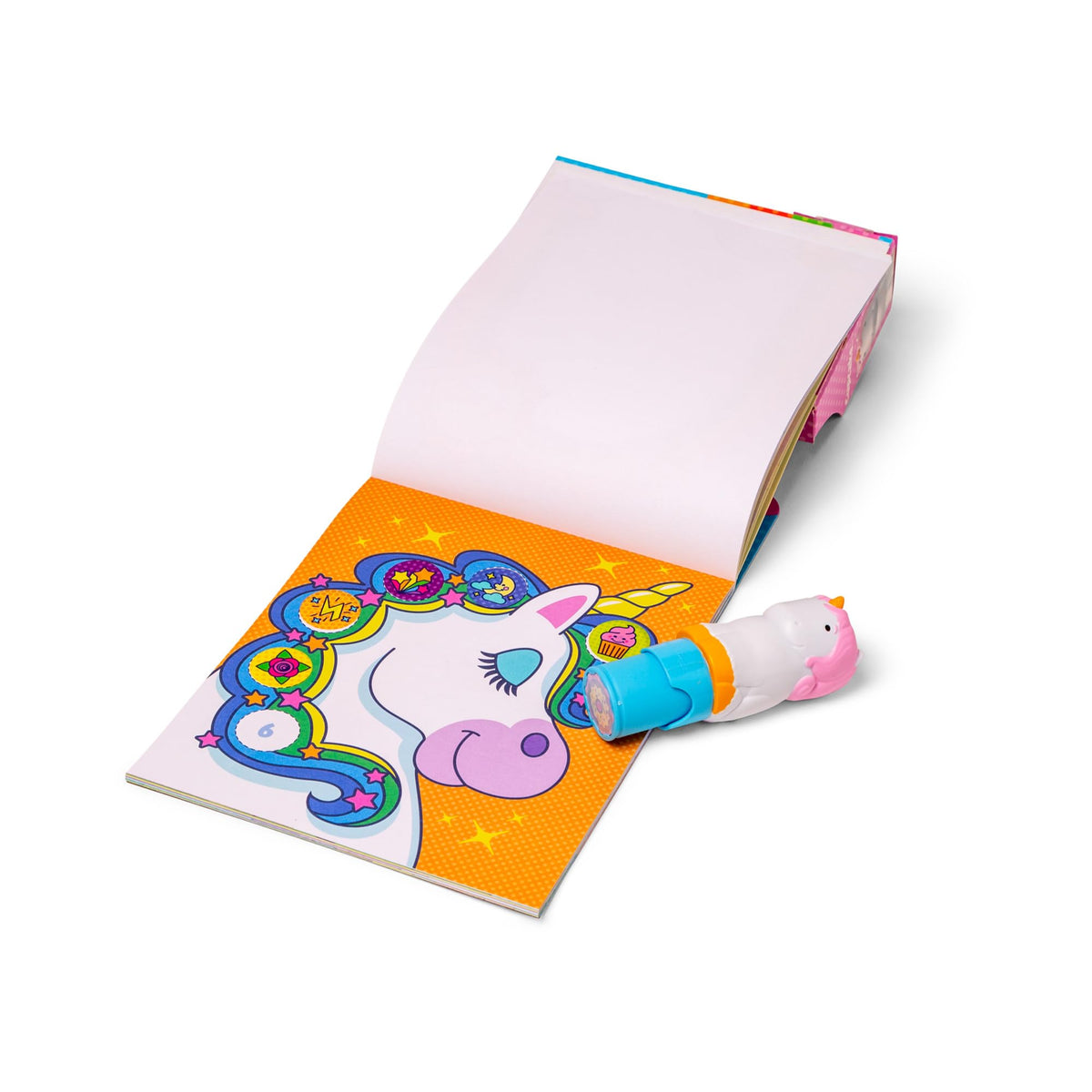 Melissa & Doug Sticker Wow!™ 24-Page Activity Pad and Sticker Stamper, 300 Stickers, Arts and Crafts Fidget Toy Collectible Character – Unicorn Creative Play Travel Toy for Girls and Boys 3+
