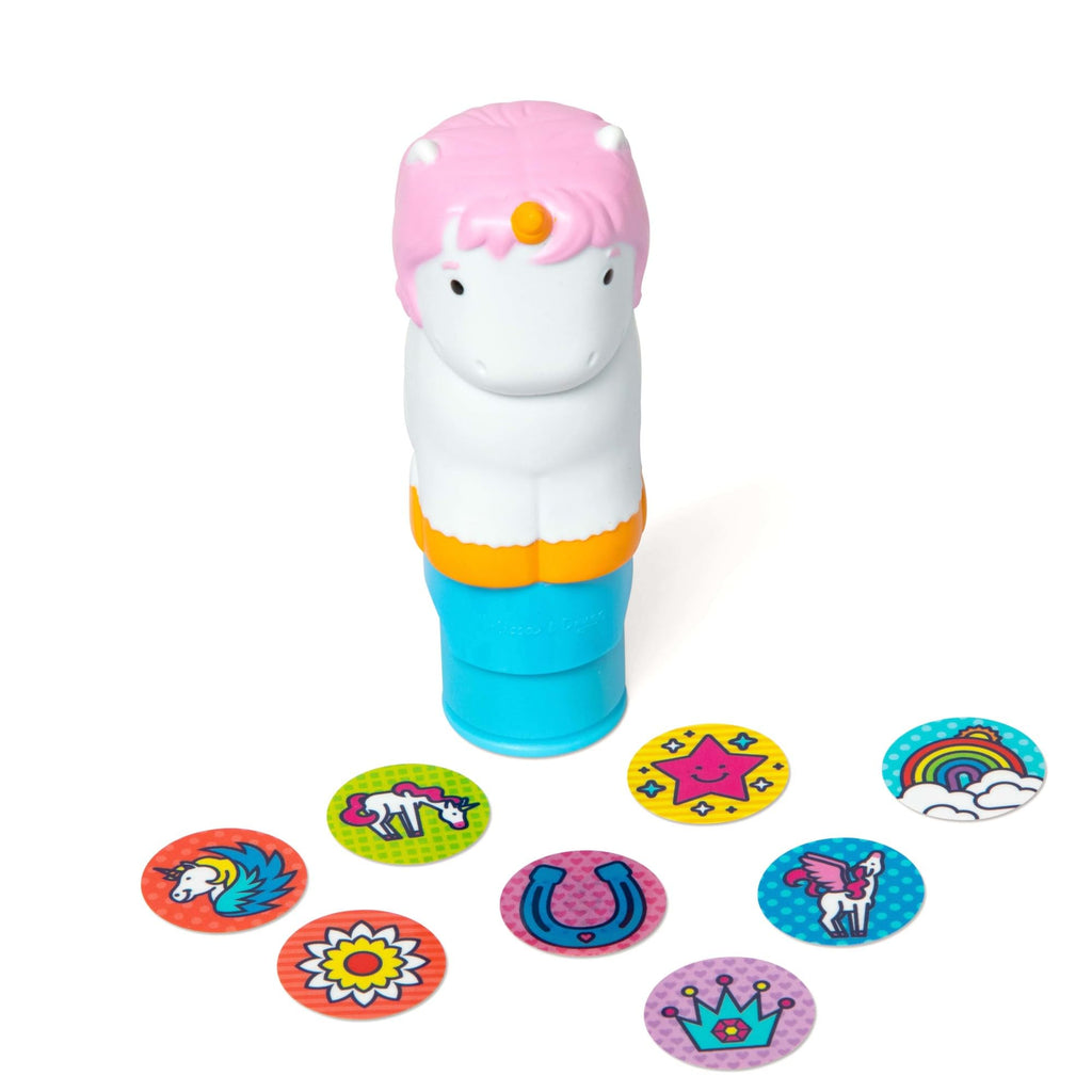 Melissa & Doug Sticker Wow!™ 24-Page Activity Pad and Sticker Stamper, 300 Stickers, Arts and Crafts Fidget Toy Collectible Character – Unicorn Creative Play Travel Toy for Girls and Boys 3+