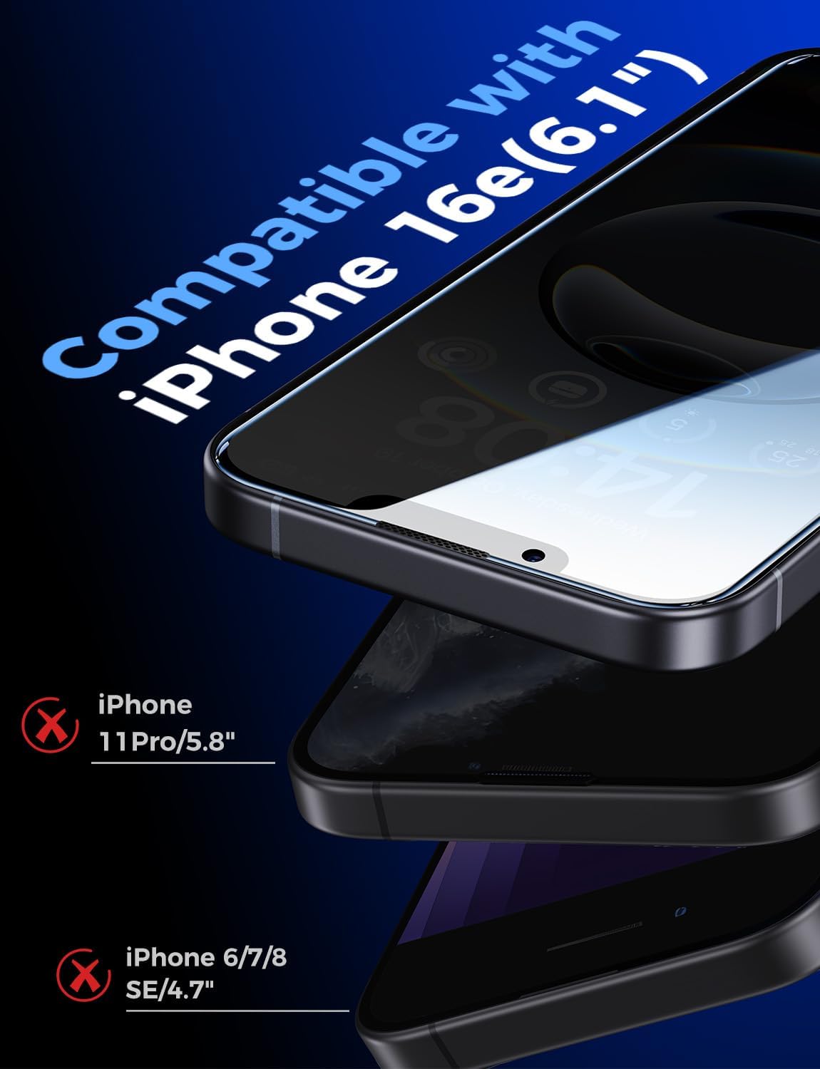 MAGIC JOHN for iPhone 16e Privacy Tempered glass Screen Protector 6.1 inch