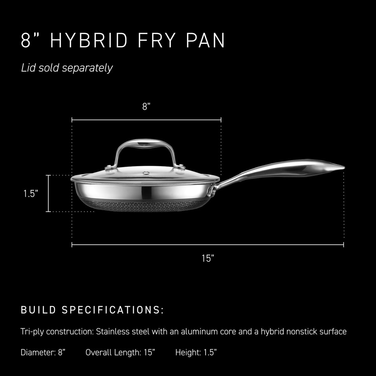 HexClad 10" Hybrid Nonstick Frying Pan, Dishwasher & Induction Safe