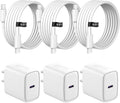 iPhone 18 17 16 15 Charger Fast Charging 3 Pack USB C Charger Block
