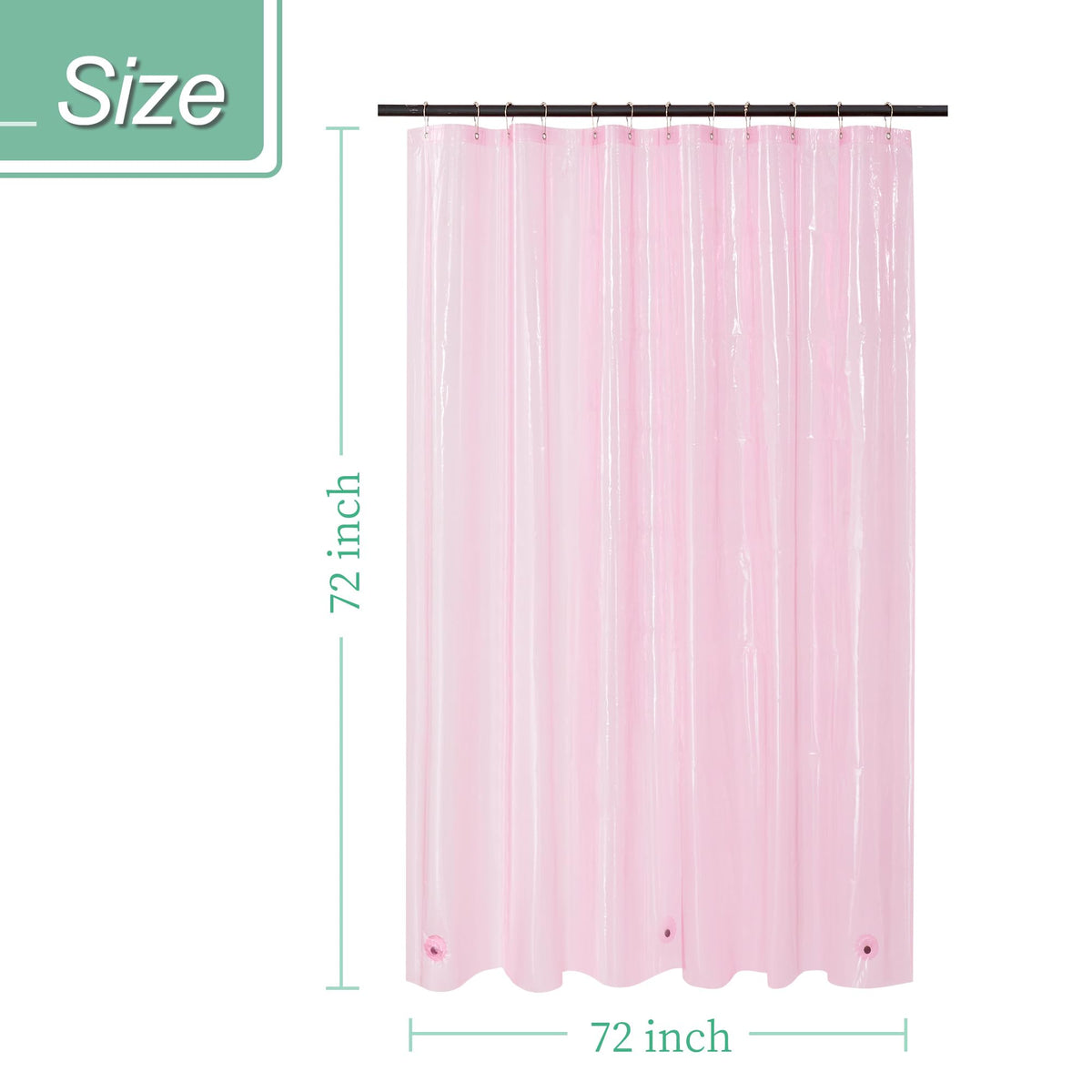 Mrs Awesome Dark Gray Shower Curtain Liner with 3 Magnets, 72x72