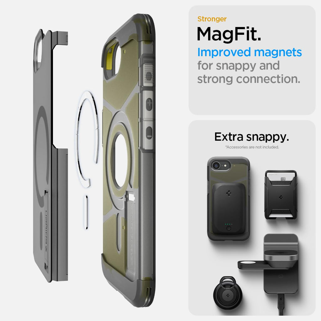 Spigen Tough Armor MagFit for iPhone 15 Pro Case, Metal Slate