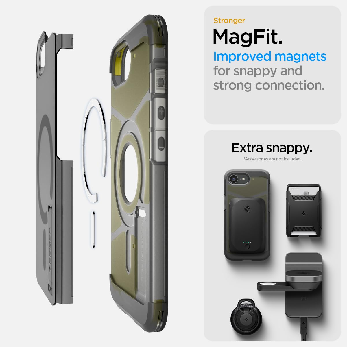 Spigen Tough Armor MagFit for iPhone 15 Pro Case, Metal Slate