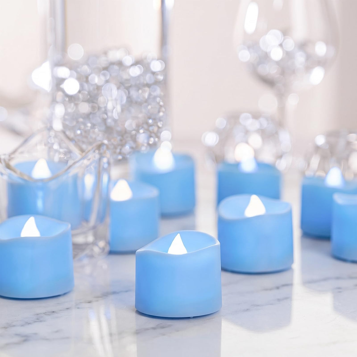 Homemory 24Pcs Flickering Flameless Candle Battery Operated, 200+Hours Fake Electric LED Tea Lights for Votive, Centerpiece Table Decorations, Wedding, Aniversary, Halloween, Christmas
