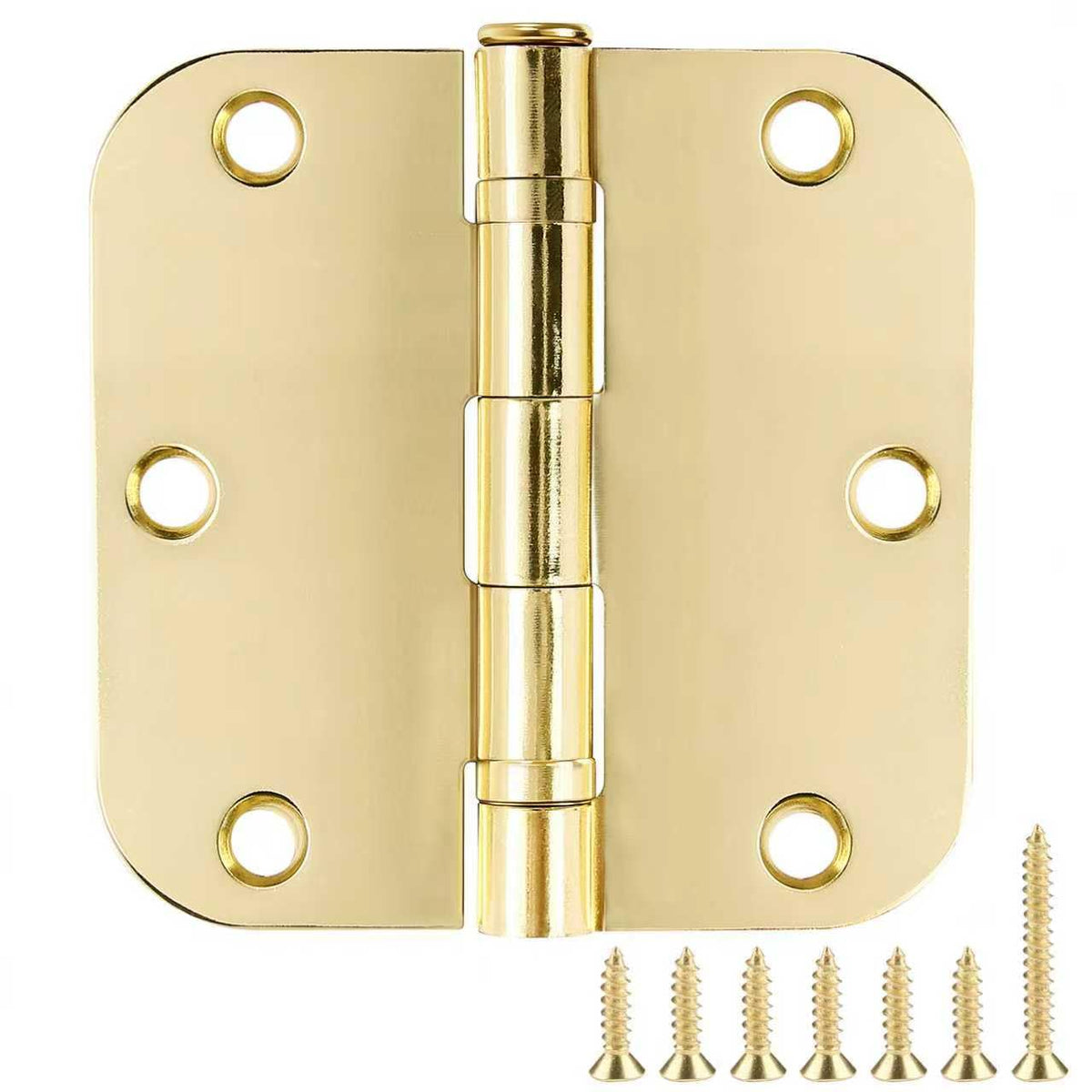 TDCHINGES Rounded Matte Black Door Hinges 3.5 Inch 5/8" Radius Flat 30 Pack