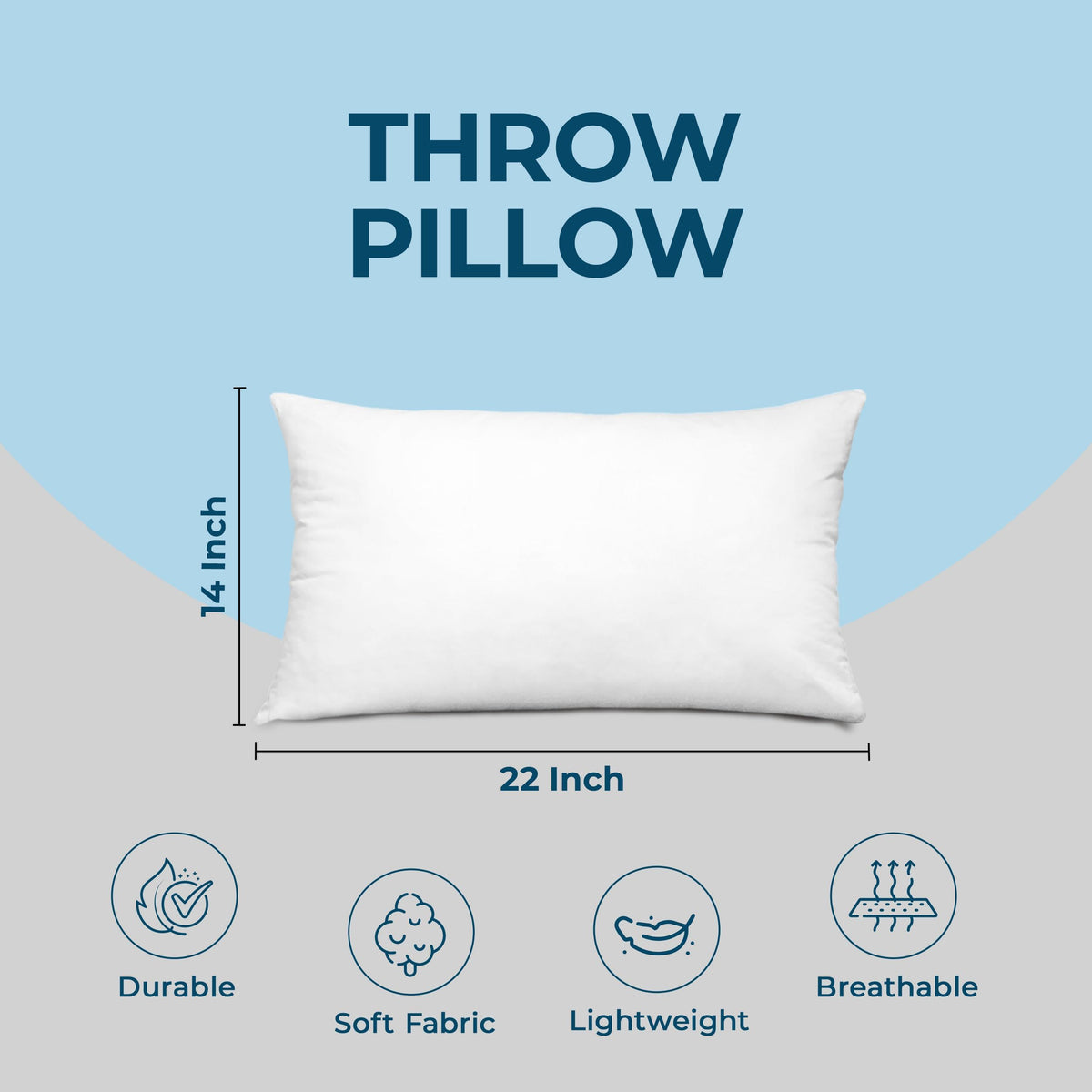 Utopia Bedding Throw Pillows, 12x20 Pillow Inserts, Pack of 1, White