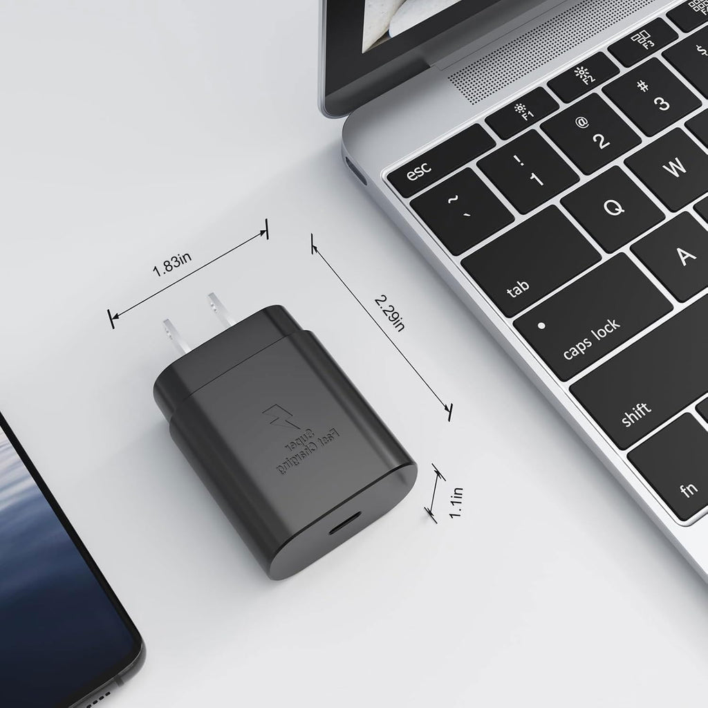 25W USB C Charger,Super Fast Charging Block,Type-C Power Adapter (2 Black and White)