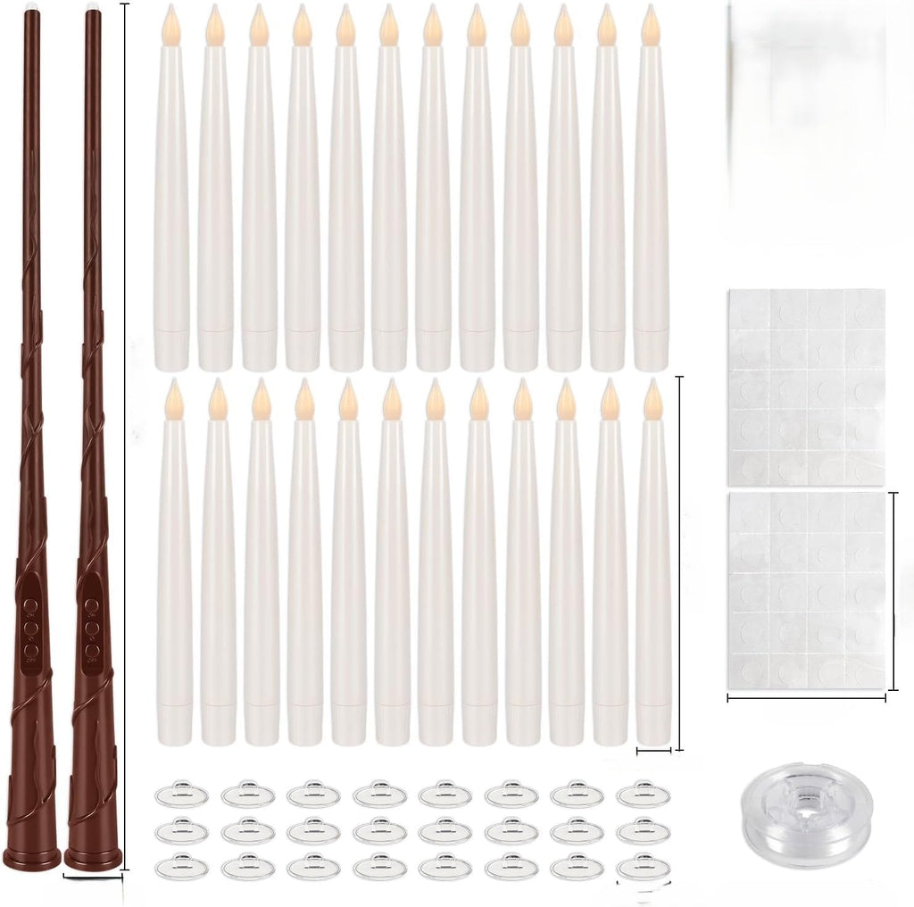 YOROXRG Set of 24 Waterproof Outdoor Flameless Candles, LED Candles with 4 Remote and Timer,(H 4" 5" 6" x D 2.2"),for Christmas,Halloween,Wedding,Festival