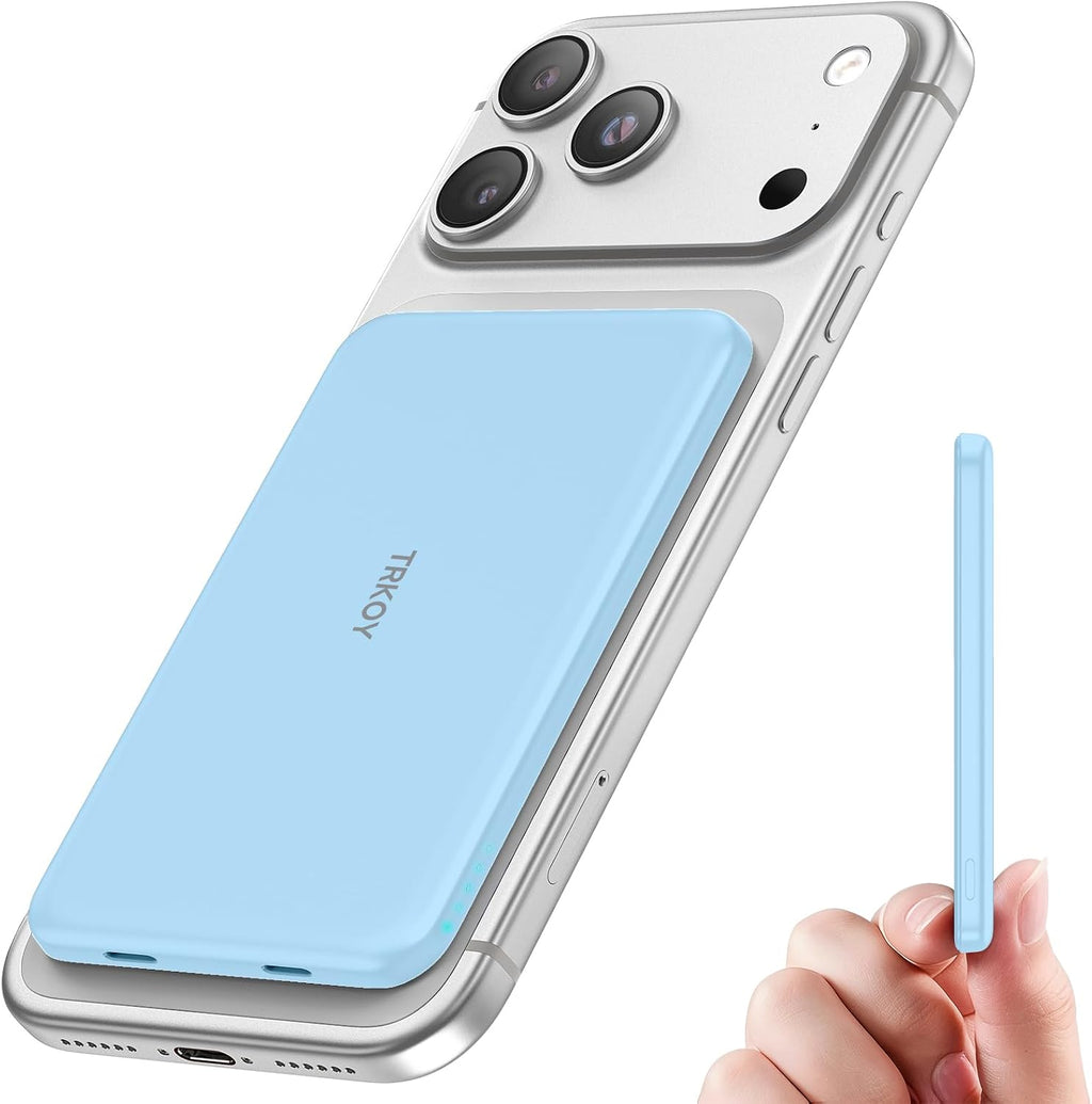 for Magsafe Portable Charger, 5000mAh Slim Wireless Magnetic Power Bank
