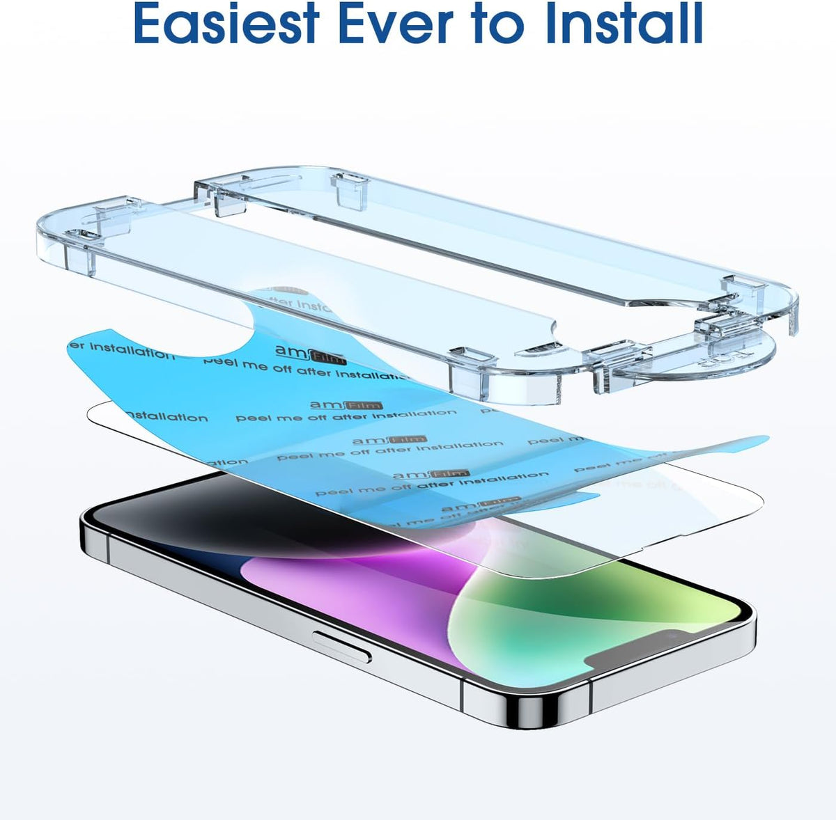 amFilm OneTouch for iPhone 17e / iPhone 16e Screen Protector Tempered Glass