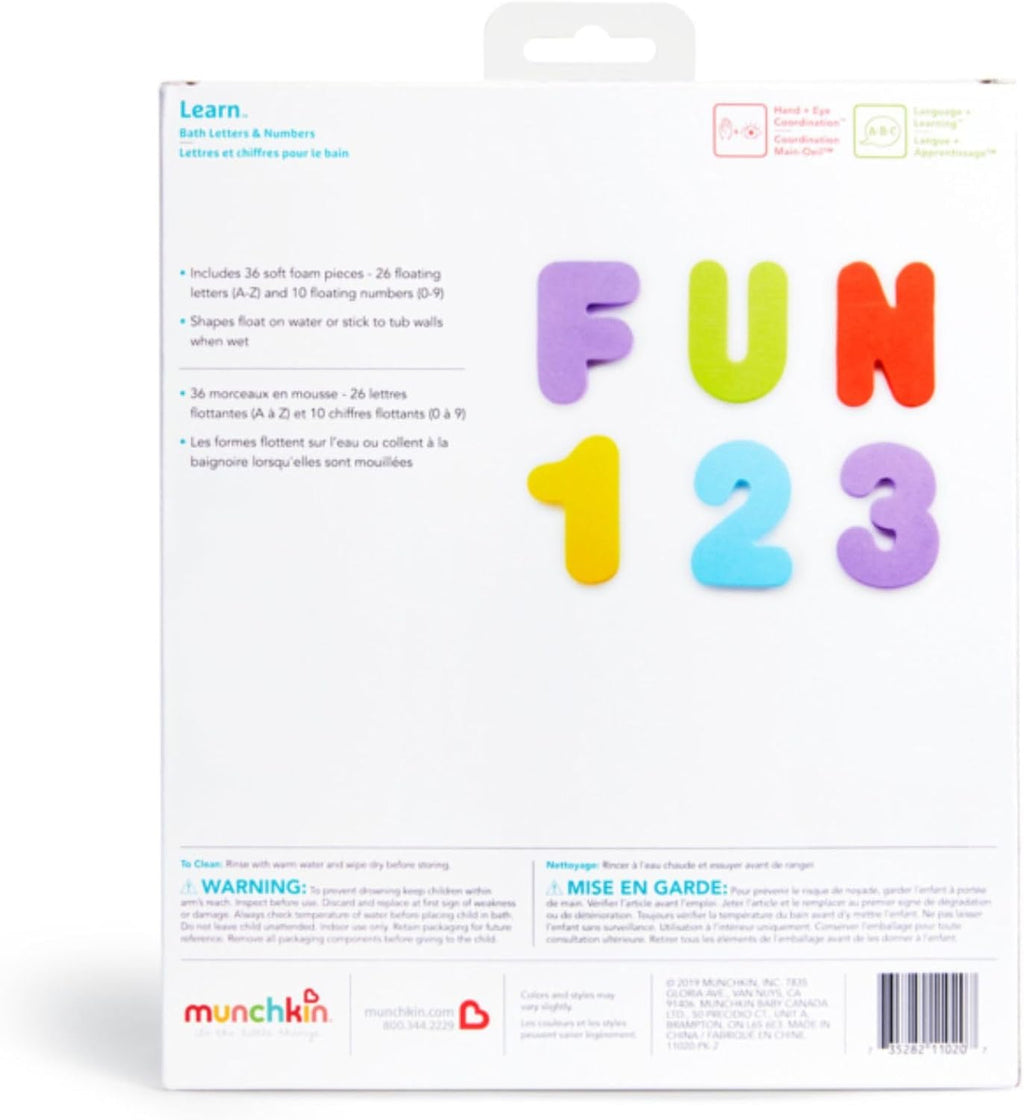 Munchkin® Learn™ Bath Letters and Numbers 36pc Toddler Bath Toy (Pack of 12)
