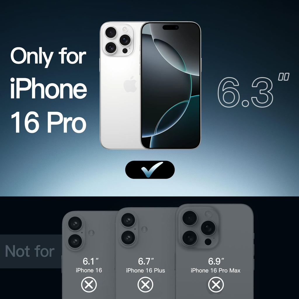 JETech Case for iPhone 16 Pro, Anti-Yellowing, Natural Titanium