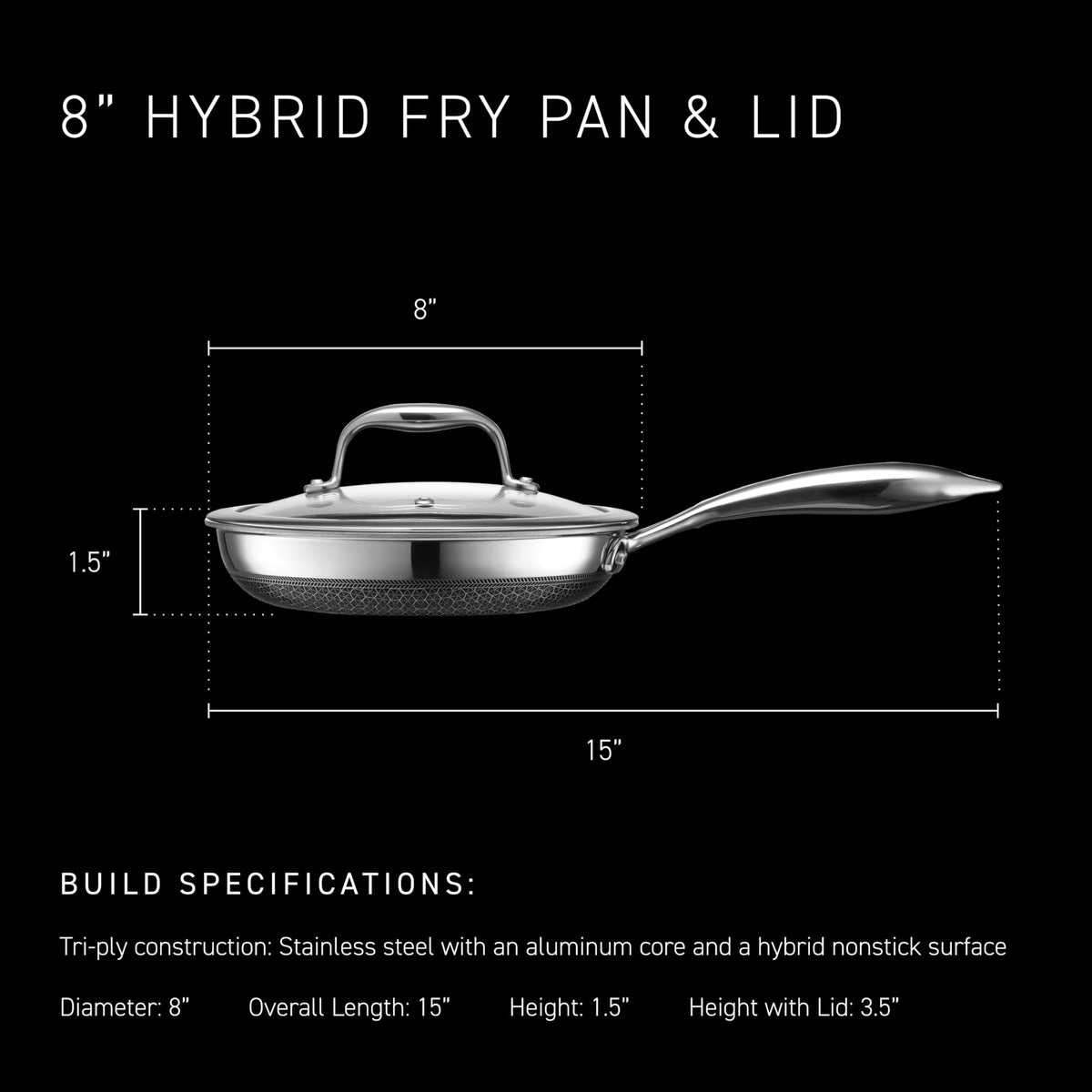 HexClad 10" Hybrid Nonstick Frying Pan, Dishwasher & Induction Safe