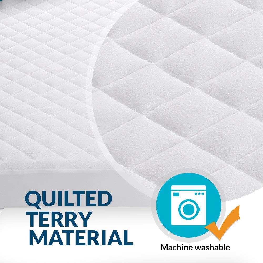 PlushDeluxe Bamboo Waterproof Mattress Protector, King Size, Ultra Soft