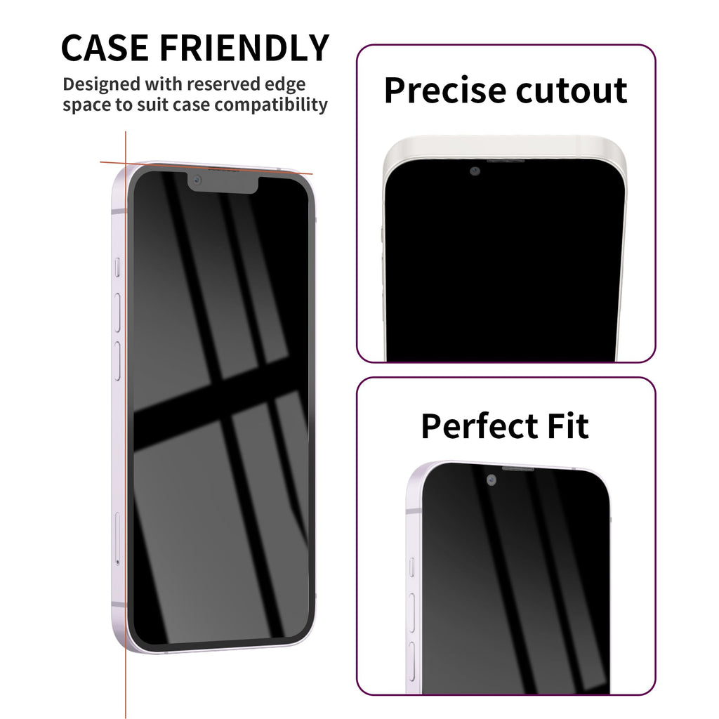 2 Pack Privacy Screen Protector for iPhone 14 Pro Max Purple