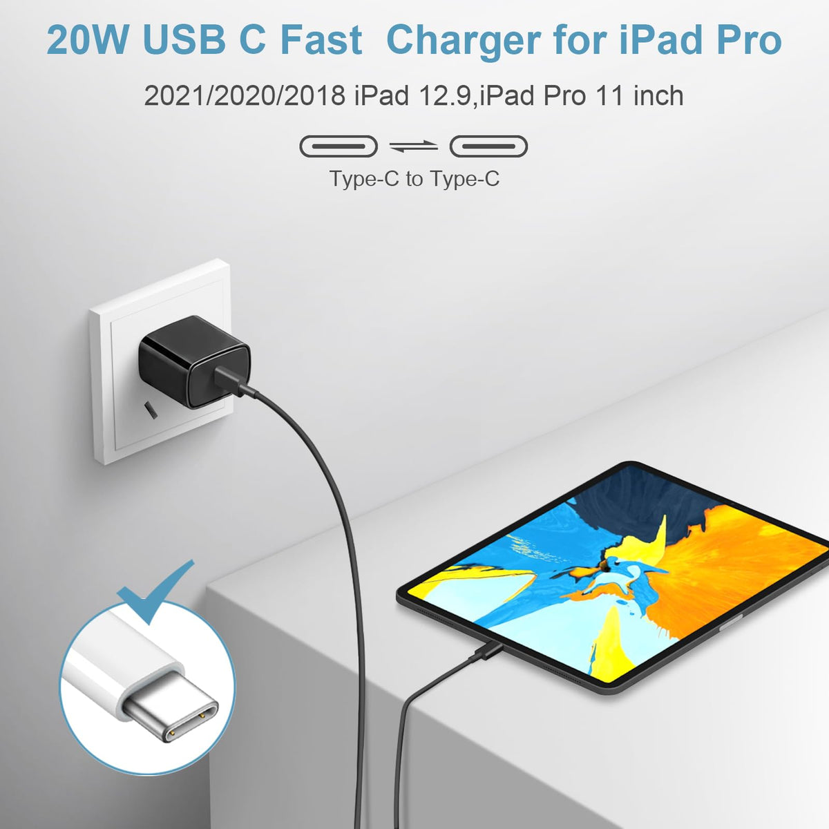 iPhone 18 17 16 15 Charger Fast Charging 3 Pack USB C Charger Block