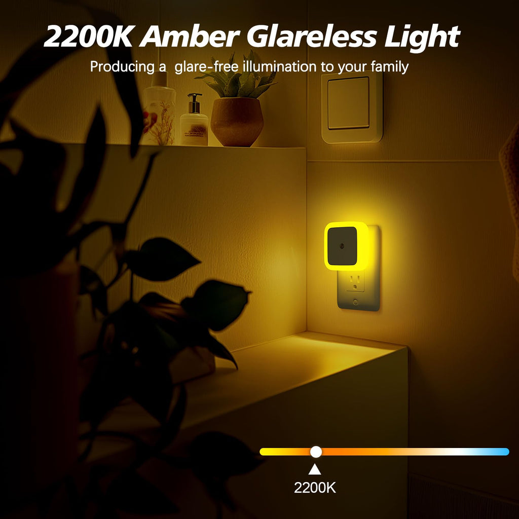 Sujeet Night Light, Night Lights Plug into Wall 8-Pack, Nightlight Plug in Night Light, Dusk to Dawn Night Lamp Led (Red)