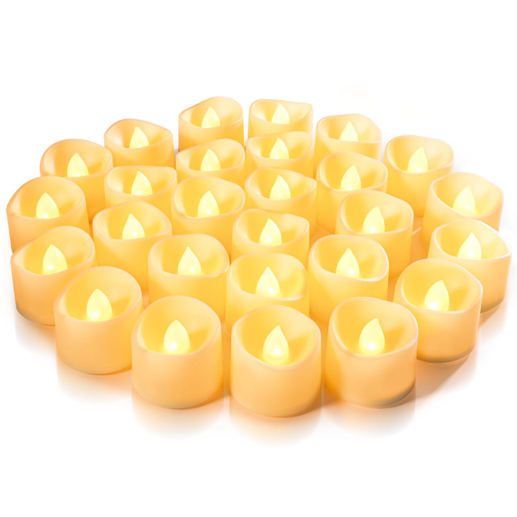 Homemory 24Pcs Flickering Flameless Candle Battery Operated, 200+Hours Fake Electric LED Tea Lights for Votive, Centerpiece Table Decorations, Wedding, Aniversary, Halloween, Christmas