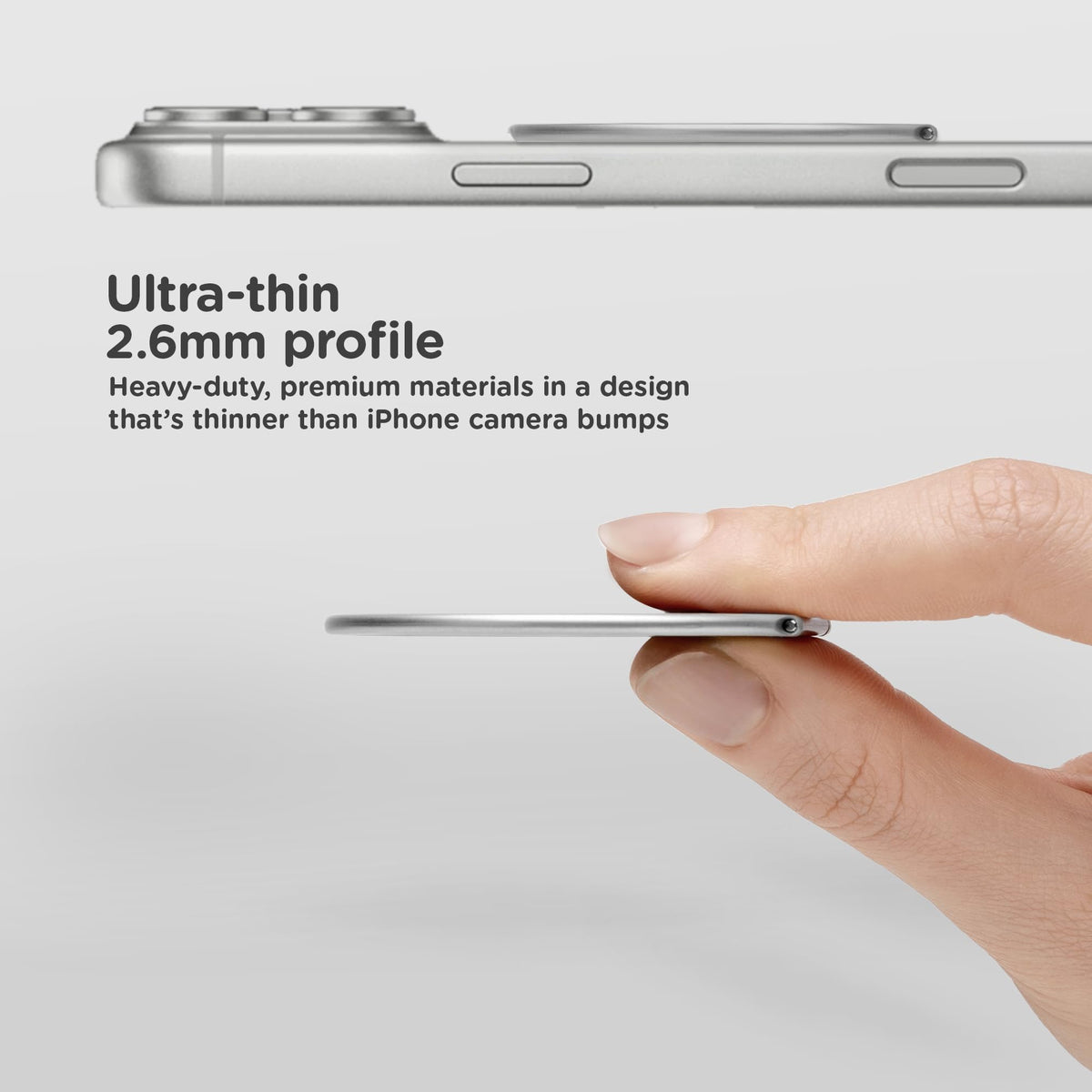 PopSockets Low-Pro Grip for MagSafe, Thin Profile- Gunmetal