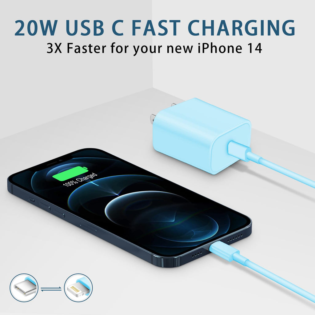 CXX 10FT iPhone 14/13/12 Charger 20W Fast Charging [MFi Certified]