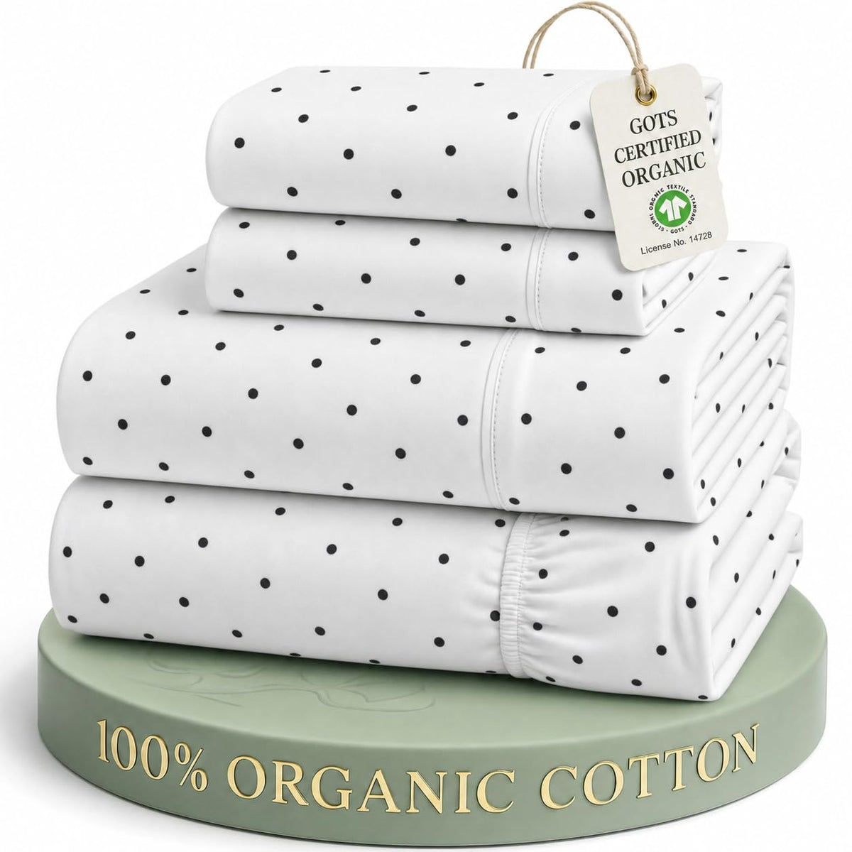 LANE LINEN Queen Sheets 100% Organic Cotton 4pc Percale Cooling - White