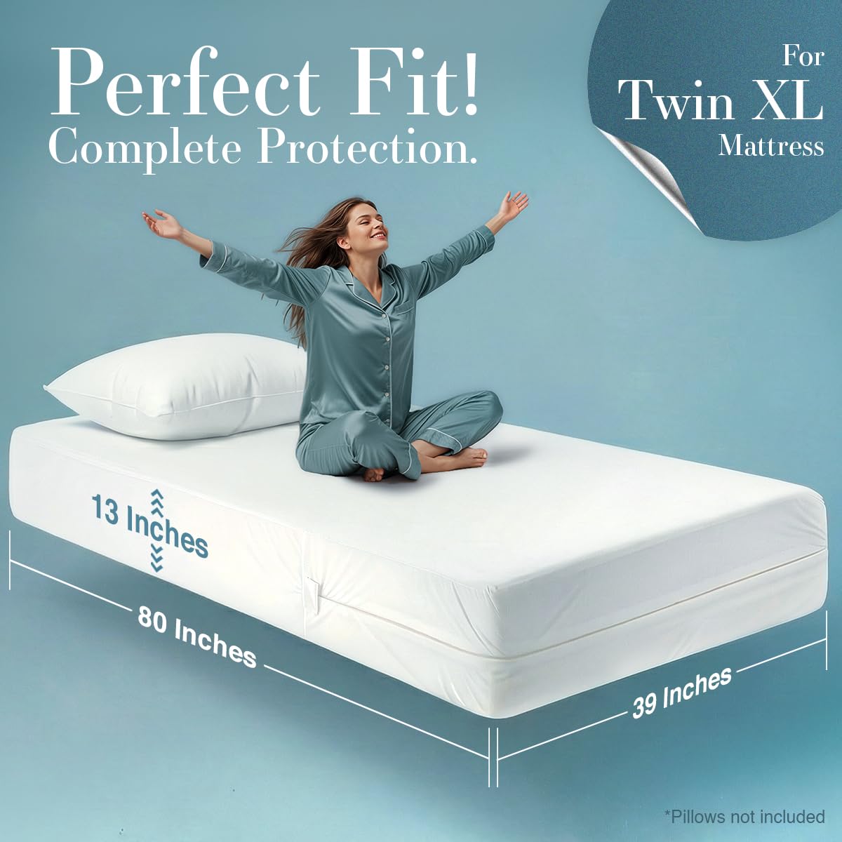 Utopia Bedding Twin Size Mattress Protector Zippered, 100% Waterproof