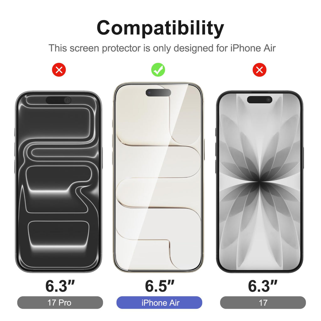 NEW'C for iPhone 16 Pro Screen Protector + Camera Lens Protector + Tool
