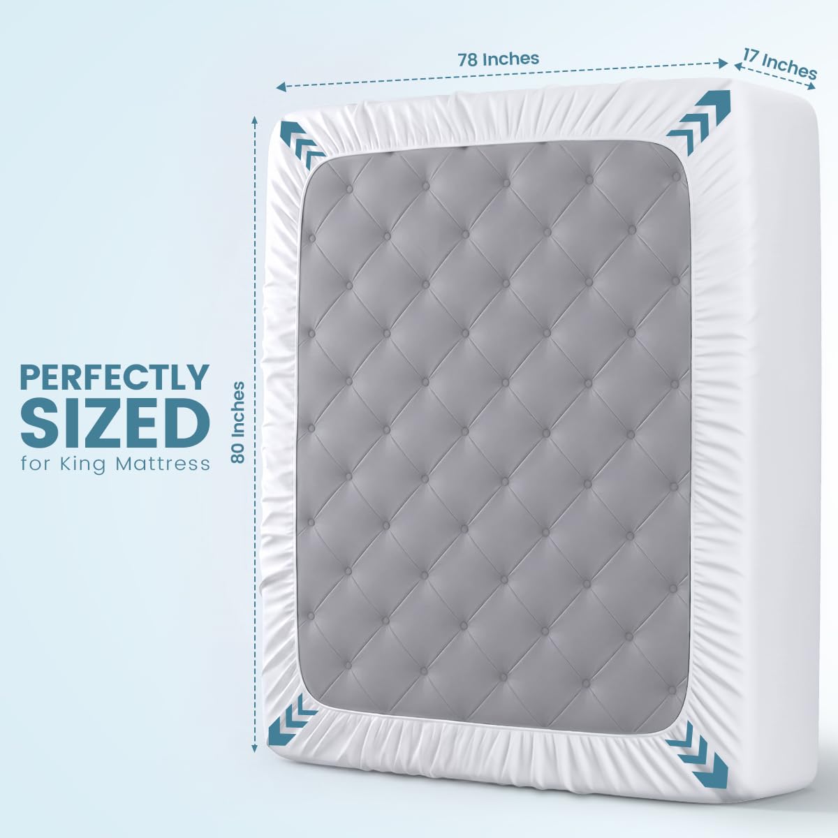 Waterproof Twin Size Mattress Protector fits upto 15" deep Mattresses