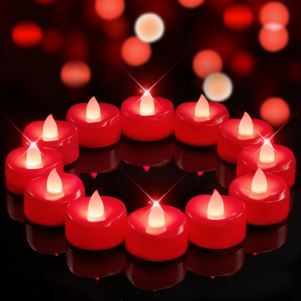 merrynights LED Candles, Tea Lights Candles Battery Operated Bulk, 24-Pack Long-Lasting 200 Hours Flameless Tealight Candles, Realistic Tea Lights for Halloween Christmas Wedding, 1.5'' D X 1.25'' H