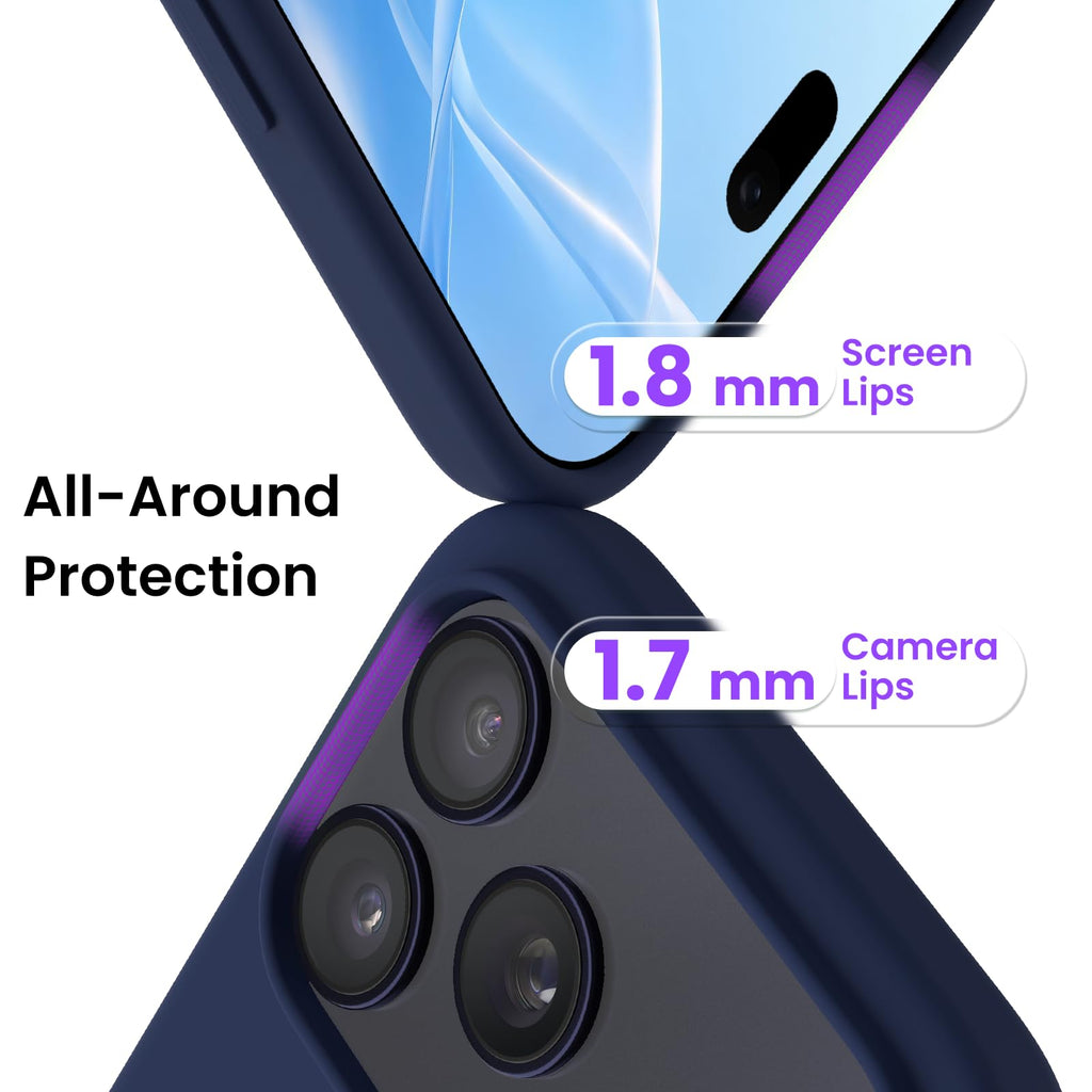ORNARTO for iPhone 18 Pro Max Case, Liquid Silicone, Cloud Blue