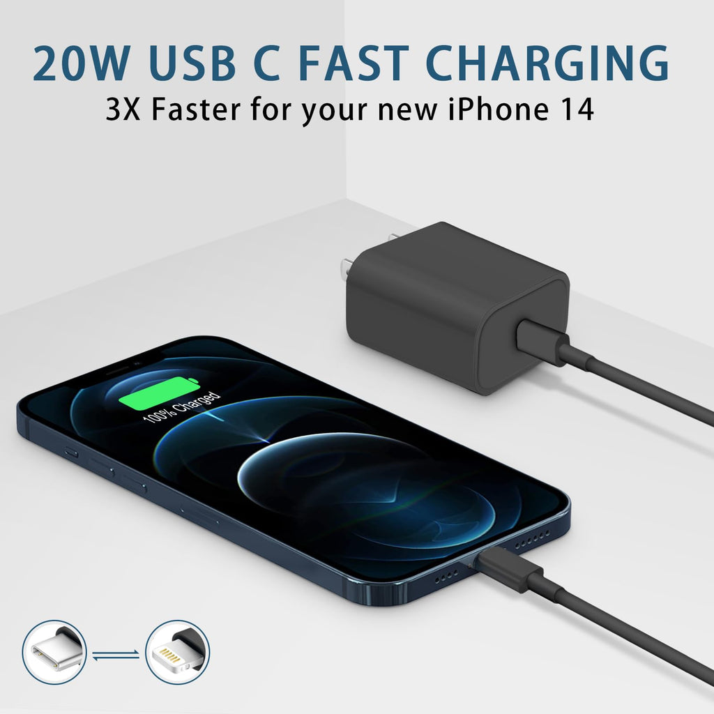 CXX 10FT iPhone 14/13/12 Charger 20W Fast Charging [MFi Certified]