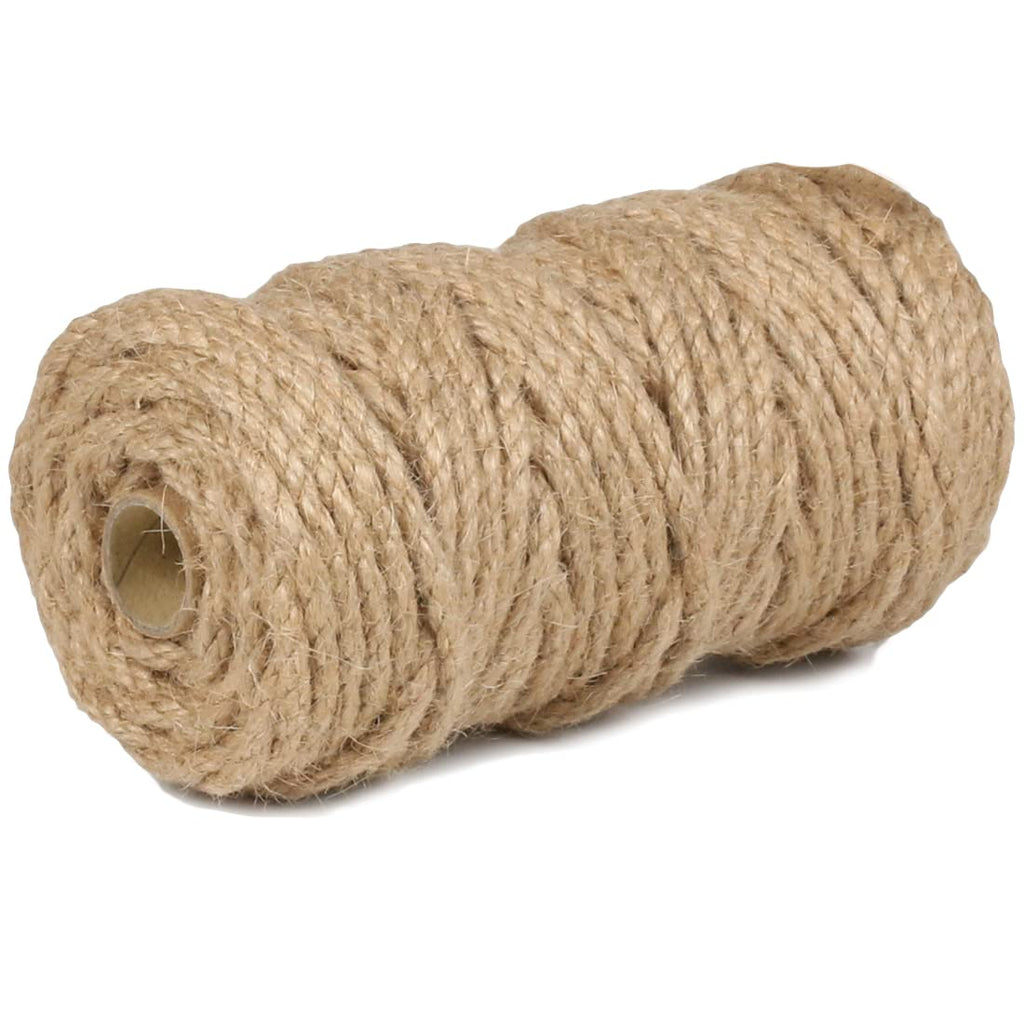 PerkHomy 1100FT Jute Twine String 2mm 3ply Natural Thin Twine for Craft Gardening Gift Wrapping Packing Material Wedding Christmas Decoration Bulk