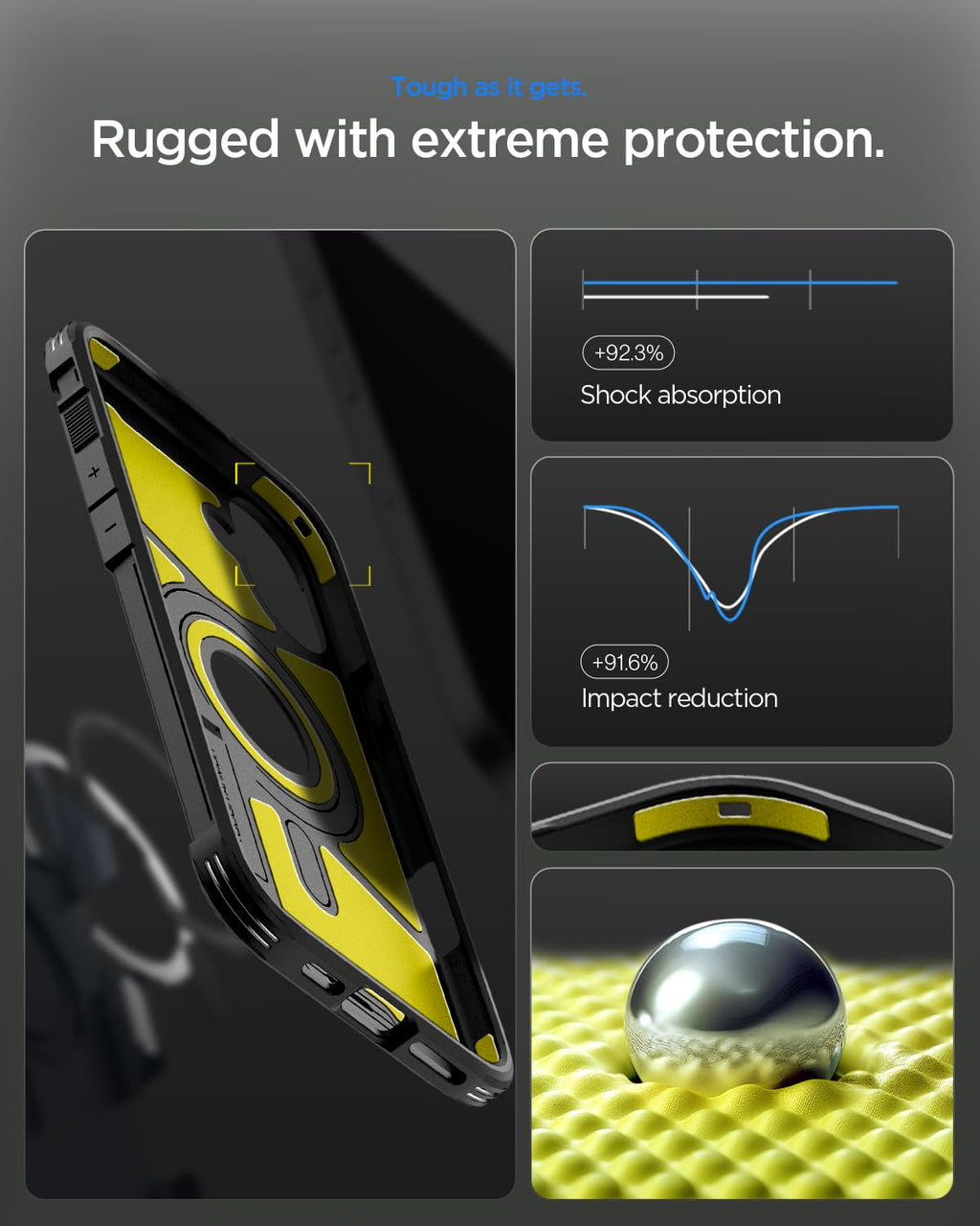 Spigen Tough Armor MagFit for iPhone 15 Pro Case, Metal Slate