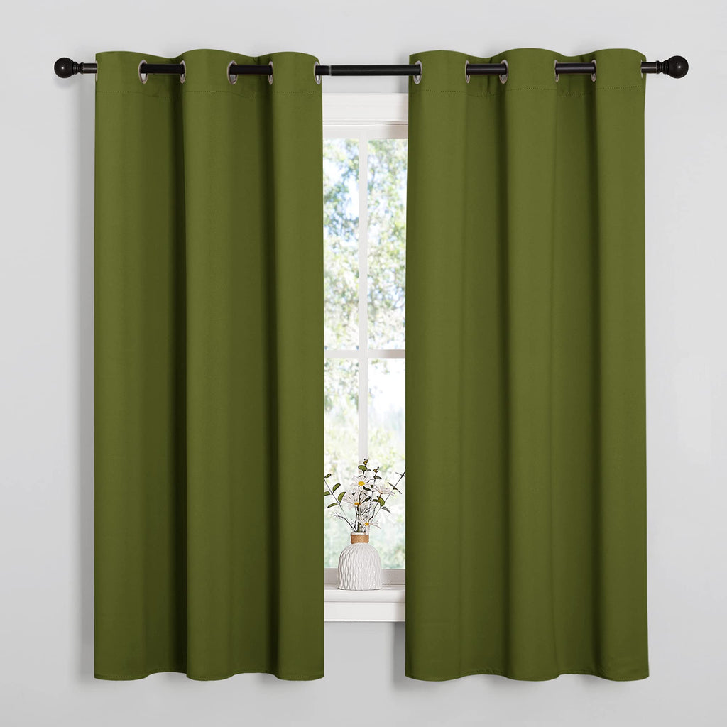 NICETOWN Thermal Insulated Solid Grommet Blackout Curtains/Drapes/Panels for Dining Room (Hunter Green, 1 Pair, 42 by 63-Inch)
