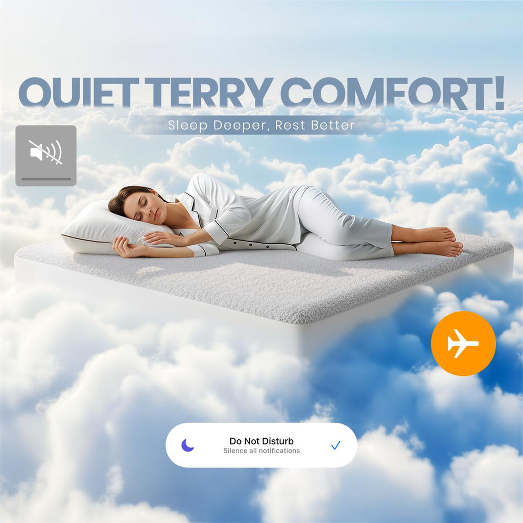 Waterproof Twin Size Mattress Protector fits upto 15" deep Mattresses