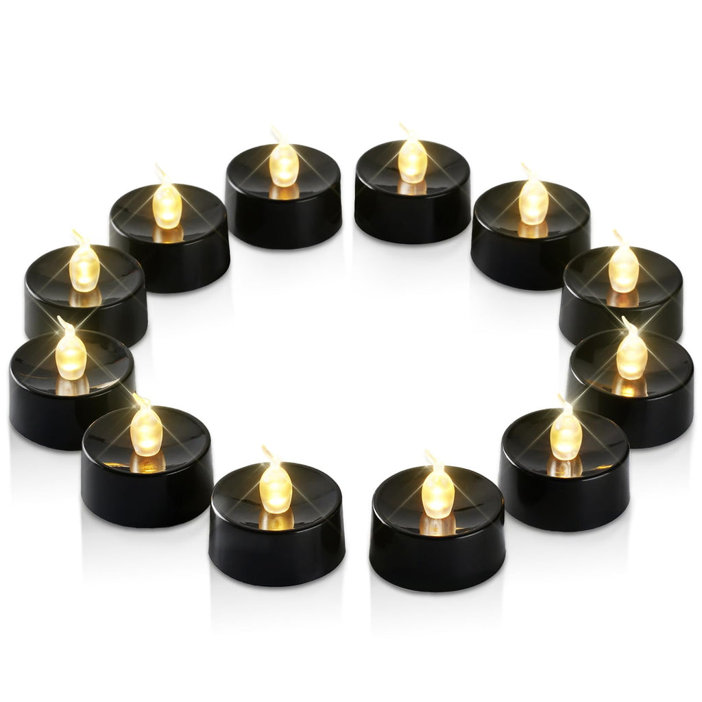 merrynights LED Candles, Tea Lights Candles Battery Operated Bulk, 24-Pack Long-Lasting 200 Hours Flameless Tealight Candles, Realistic Tea Lights for Halloween Christmas Wedding, 1.5'' D X 1.25'' H