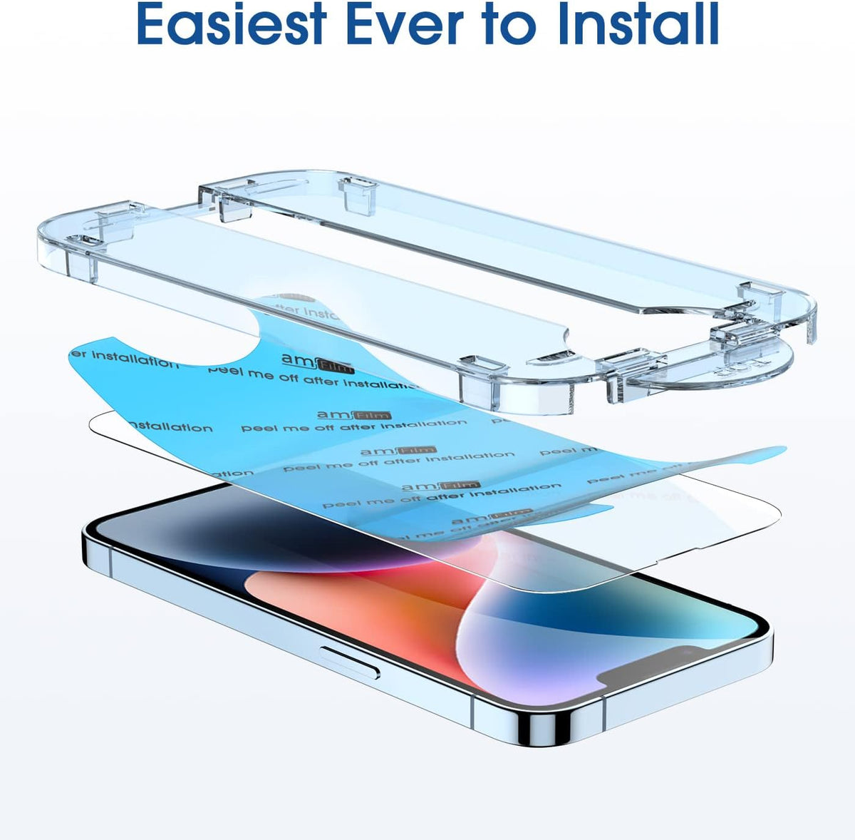 amFilm OneTouch for iPhone 17e / iPhone 16e Screen Protector Tempered Glass