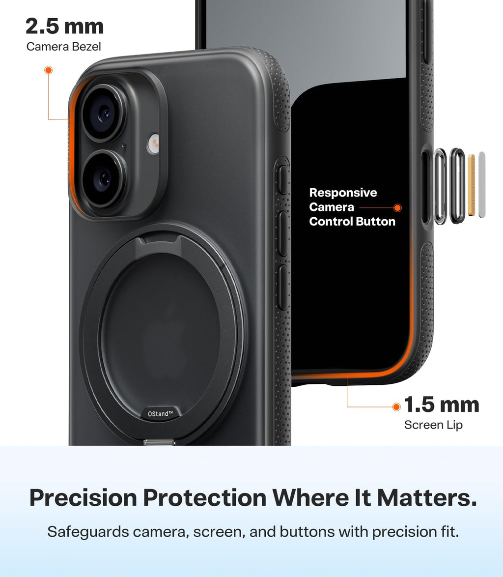 TORRAS 360 Magnetic Stand for iPhone 17 Pro Max Case, Clear